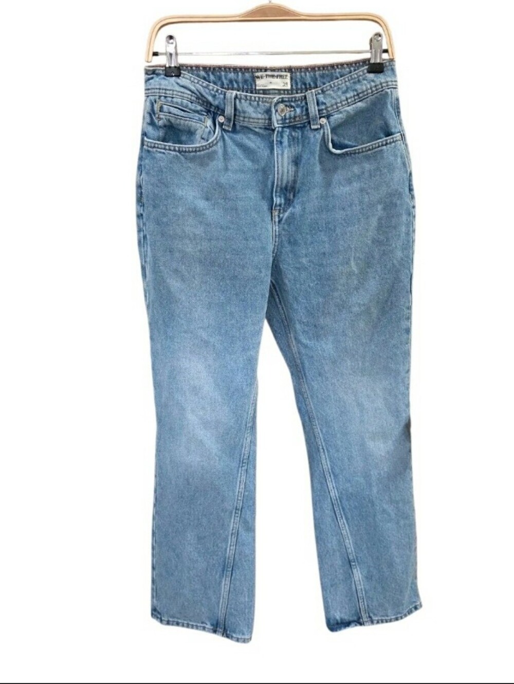 We The Free Women 29 Union Blue Denim Xena High Rise Slim Straight Jeans - Picture 5 of 14